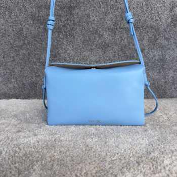Uubags Celine Trio Flap Bag In Sky Blue Smooth Lambskin Leather 22.5x13x3.5cm