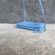 Uubags Celine Trio Flap Bag In Sky Blue Smooth Lambskin Leather 22.5x13x3.5cm - 2
