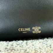 Uubags Celine Trio Flap Bag In Black Smooth Lambskin Leather 22.5x13x3.5cm - 6