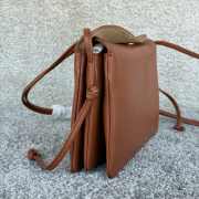 Uubags Celine Trio Flap Bag In Soft Tan Smooth Lambskin Leather 22.5x13x3.5cm - 6