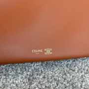 Uubags Celine Trio Flap Bag In Soft Tan Smooth Lambskin Leather 22.5x13x3.5cm - 5