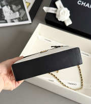Uubags Chanel Vanity Bag With Chain In Suede Calfskin, Shiny Lambskin & Gold-Tone Metal White & Black 17x19.5x5cm - 4