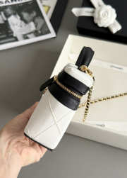 Uubags Chanel Vanity Bag With Chain In Suede Calfskin, Shiny Lambskin & Gold-Tone Metal White & Black 17x19.5x5cm - 5