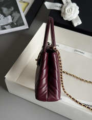Uubags Chanel Mini shopping bag glossy sheepskin & gold-plated metal in burgundy 13x19x7cm - 2