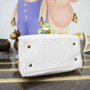 Uubags Louis Vuitton Speedy Bandoulière Ostrich Leather Bag Monogram Empreinte In White 30x17x21cm - 4