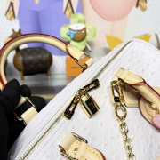 Uubags Louis Vuitton Speedy Bandoulière Ostrich Leather Bag Monogram Empreinte In White 30x17x21cm - 3