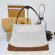 Uubags Louis Vuitton M28439 Capucines Weekender Bag In Tan Canvas And Cowhide Leather 43.5x15.5x16cm - 5