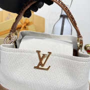 Uubags Louis Vuitton M28438 Capucines Weekender Bag In Tan Canvas And Cowhide Leather 37.5x15.5x24cm - 3
