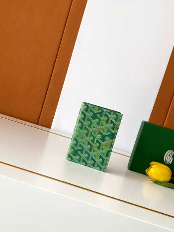 Uubags Goyard Grenelle Passport Cover In Green 14x10x1.5cm