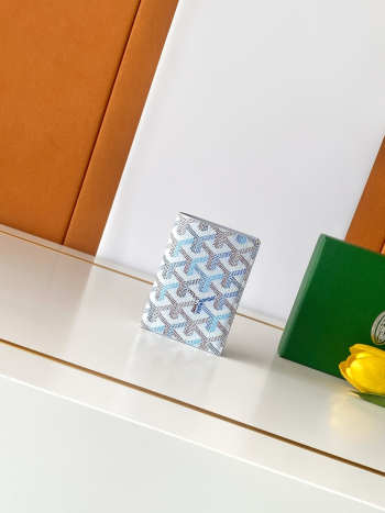 Uubags Goyard Grenelle Passport Cover In Multicoloured Polar Blue 14x10x1.5cm