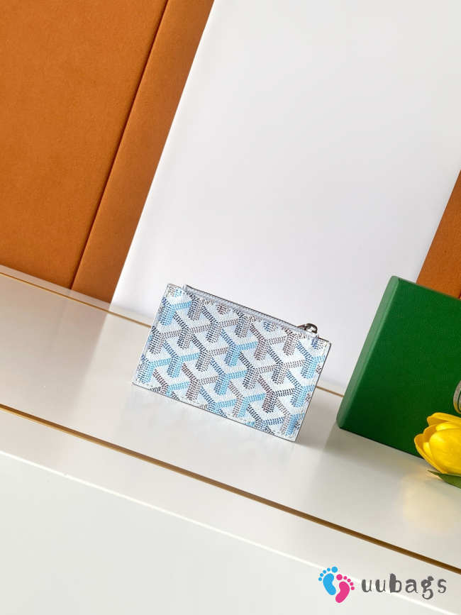 Uubags Goyard bourbon zipped card holder in multicoloured polar blue 12.5x1x8.4cm - 1