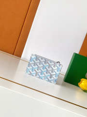 Uubags Goyard bourbon zipped card holder in multicoloured polar blue 12.5x1x8.4cm - 1