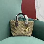 Uubags Gucci GG Marmont small tote bag in sand and brown GG canvas 17.5x17x12.5cm - 1