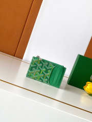 Uubags Goyard bourbon zipped card holder in green 12.5x1x8.4cm - 5