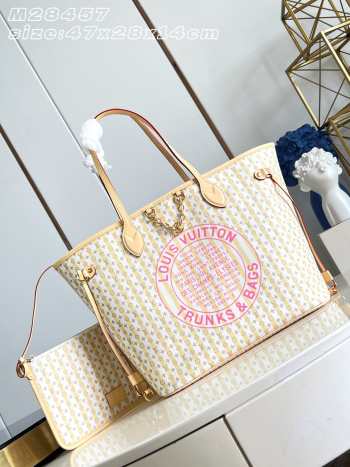 Uubags Louis Vuitton M28457 Neverfull MM Bag In Banana Yellow 47x28x14cm