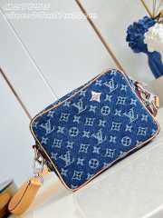 Uubags Louis Vuitton M27553 Nil Blue Bag In Monogram Flowers Denim 25x17.5x11cm - 6