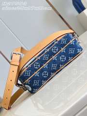 Uubags Louis Vuitton M27553 Nil Blue Bag In Monogram Flowers Denim 25x17.5x11cm - 2