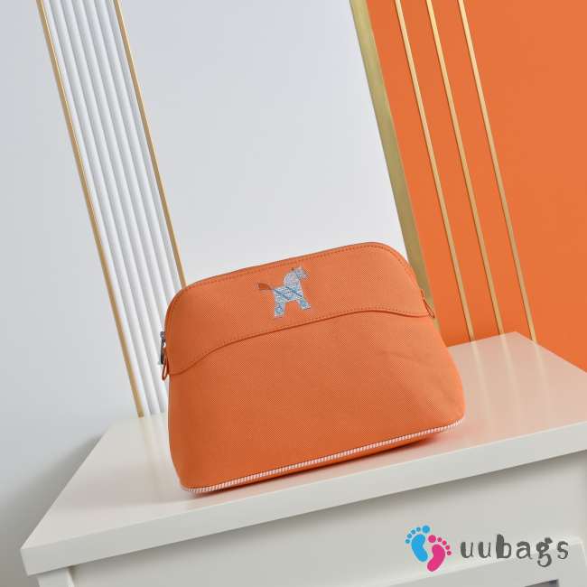Uubags Hermes Medium Bolide Animaux Mats Case In Fire Orange 26x18x10cm - 1