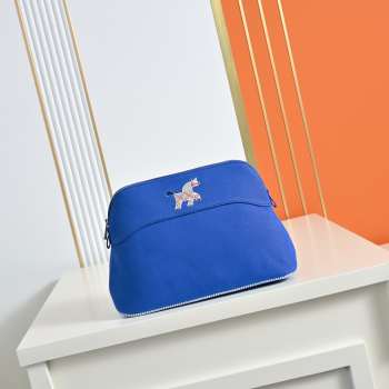 Uubags Hermes Medium Bolide Animaux Mats Case In Cobalt Blue 26x18x10cm