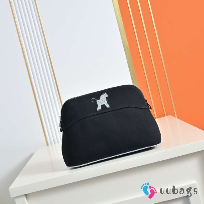Uubags Hermes Medium Bolide Animaux Mats Case In Black 26x18x10cm - 1