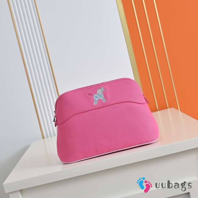 Uubags Hermes Medium Bolide Animaux Mats Case In Pink 26x18x10cm - 1