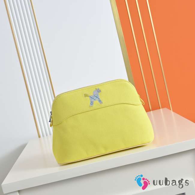 Uubags Hermes Medium Bolide Animaux Mats Case In Yellow 26x18x10cm - 1