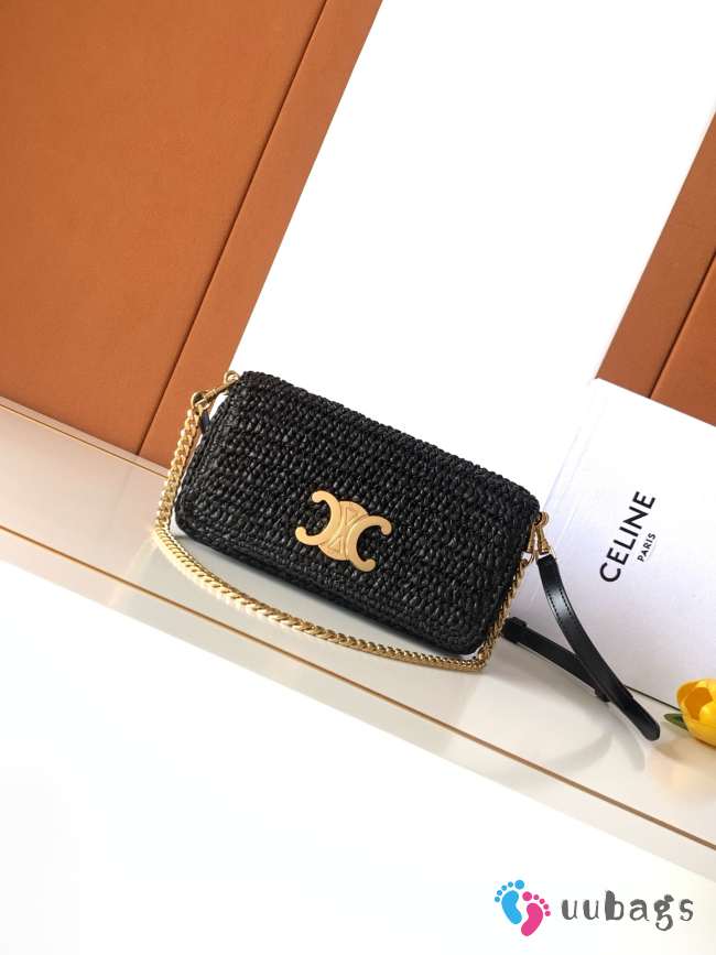 Uubags Celine Multipochette In Black Raffia 23x11x4cm - 1
