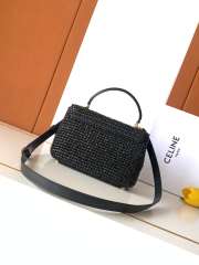 Uubags Celine Teen Nino Bag In Black Raffia and calfskin 20.5x13x8cm - 6