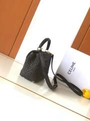 Uubags Celine Teen Nino Bag In Black Raffia and calfskin 20.5x13x8cm - 3