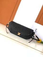 Uubags Celine Little Halfmoon Soft Triomphe In Raffia and lambskin 25x13x5cm - 1