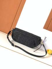 Uubags Celine Little Halfmoon Soft Triomphe In Raffia and lambskin 25x13x5cm - 4