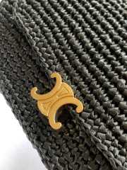 Uubags Celine Little Halfmoon Soft Triomphe In Raffia and lambskin 25x13x5cm - 3