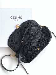 Uubags Celine Little Halfmoon Soft Triomphe In Raffia and lambskin 25x13x5cm - 2