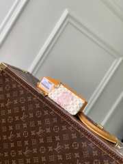 Uubags Louis Vuitton M29023 Key Pouch Wallet In Nude Pink With LV Stamp Pattern 12x7x1.5cm - 1