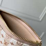 Uubags Louis Vuitton M29023 Key Pouch Wallet In Nude Pink With LV Stamp Pattern 12x7x1.5cm - 6