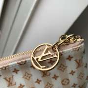 Uubags Louis Vuitton M29023 Key Pouch Wallet In Nude Pink With LV Stamp Pattern 12x7x1.5cm - 4