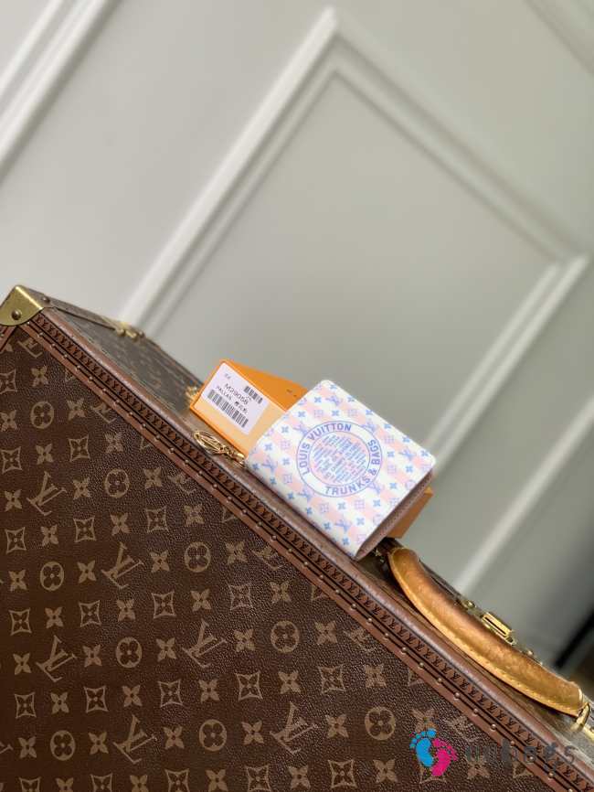 Louis Vuitton M29058 LV Charms Pocket Wallet In Stamp Blue 9x10x2.5cm - 1