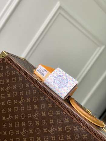 Louis Vuitton M29058 LV Charms Pocket Wallet In Stamp Blue 9x10x2.5cm