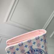 Louis Vuitton M29058 LV Charms Pocket Wallet In Stamp Blue 9x10x2.5cm - 3