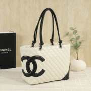 Uubags Chanel Medium Cambon Line Tote Bag In White/Black 30x25x15cm - 3