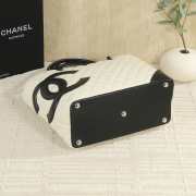 Uubags Chanel Medium Cambon Line Tote Bag In White/Black 30x25x15cm - 4