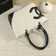 Uubags Chanel Medium Cambon Line Tote Bag In White/Black 30x25x15cm - 5