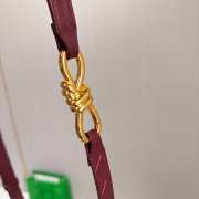 Uubags Bottega Veneta Andiamo Intrecciato Leather Belt In Burrgundy With Knot Buckle 2cm - 6