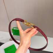 Uubags Bottega Veneta Andiamo Intrecciato Leather Belt In Burrgundy With Knot Buckle 2cm - 3