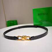 Uubags Bottega Veneta Andiamo Intrecciato Leather Belt In Black With Knot Buckle 2cm - 5