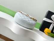 Uubags Chanel Caviar Quilted Pearl Chain Pouch Hobo White 16cm - 5