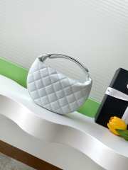 Uubags Chanel Caviar Quilted Pearl Chain Pouch Hobo White 16cm - 3