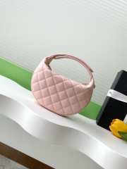 Uubags Chanel Caviar Quilted Pearl Chain Pouch Hobo Pink 16cm - 2