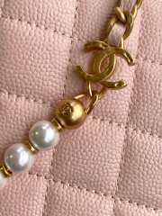 Uubags Chanel Caviar Quilted Pearl Chain Pouch Hobo Pink 16cm - 6