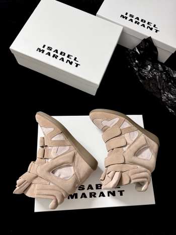 Uubags Isabel Maran Bekett sneakers suede wedge sneakers in pale pink-peach 5cm